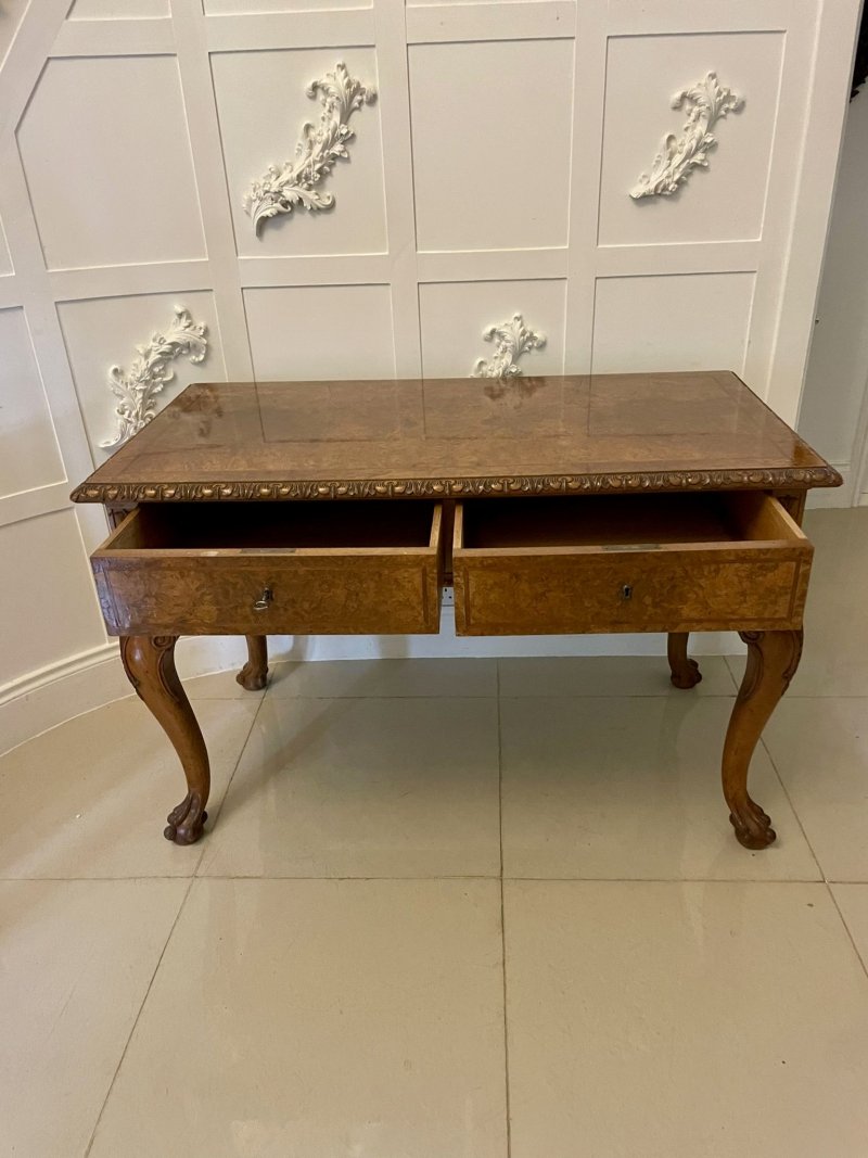 Outstanding Quality Antique Burr Walnut Freestanding Standing Console/Hall Table - Image 2
